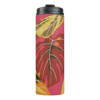 Tropenwald. Abstrakter Illustrationspunkt Thermosbecher