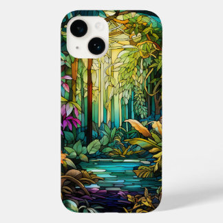 Tropenwald aus niedlichem Buntglas Case-Mate iPhone 14 Hülle