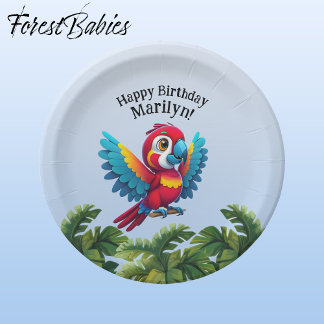 Tropenwald Dschungel Macaw Safari Parrot Bird Pappteller