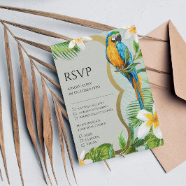 Tropenwald Goldflorensittich Plumeria UAWG RSVP Karte