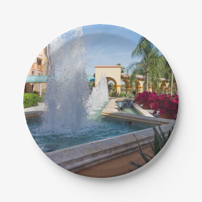 Tropenwasserbrunnen Pappteller (Vorderseite)