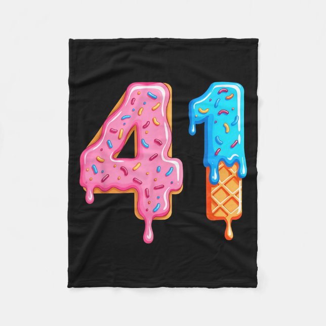Tropf 41 Meme Cool Baseball-Stil Nummer Einundvier Fleecedecke (Vorderseite)