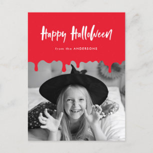 Tropfblutrotes Halloween-Foto Feiertagspostkarte