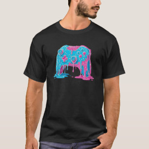Tröpfchen-Gamer-Controller-Jungs-Videospiel-Retro- T-Shirt