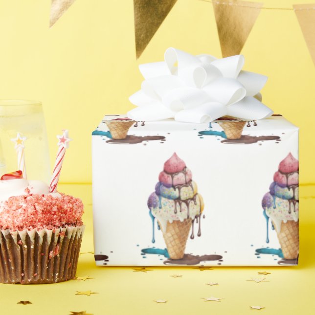 Tropfeis Geschenkpapier (Geburtstagsparty)