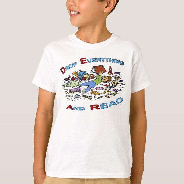 Tropfen alles und gelesen T-Shirt (Vorderseite)