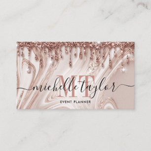 Tropfen aus Minimalistischer Rose, Goldmarmor Visitenkarte