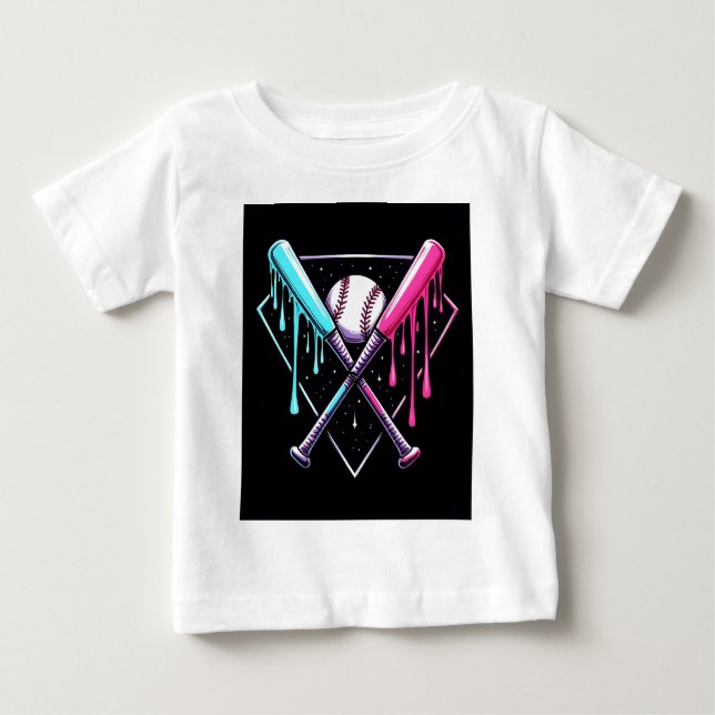 Tropfen Baseball Bat Magic - Neon Splash Zuhause P Baby T-shirt (Vorderseite)