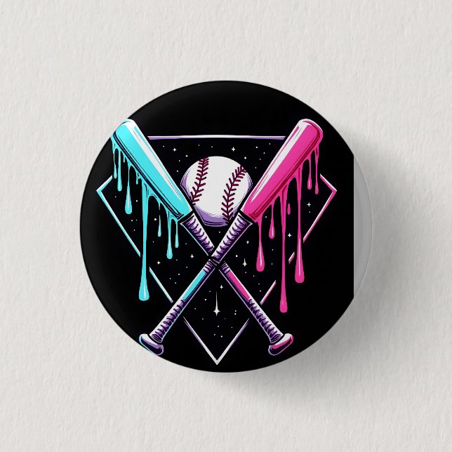 Tropfen Baseball Bat Magic - Neon Splash Zuhause P Button (Vorderseite)