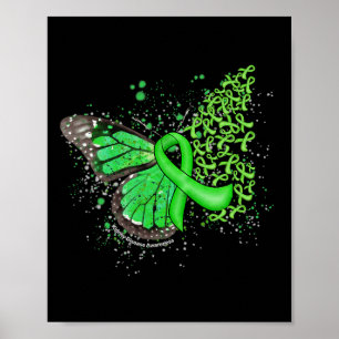 Tropfen Butterfly Grüne Ribbon Nierenerkrankung Aw Poster