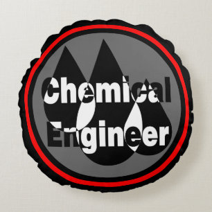 Tropfen des Chemieingenieurs Rundes Kissen