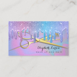 Tropfen des Glitzer Iridescent Hair Stylist Beauty Visitenkarte