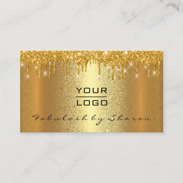 Tropfen des Gold Spark Makeup Artist Event Plan Lu Visitenkarte (Vorderseite)