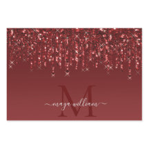 Tropfen des roten Glitzer Personalisiert Monogramm