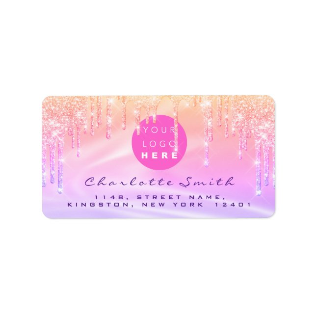 Tropfen für das Schullabel Online Shop Logo Adressaufkleber (Vorne)