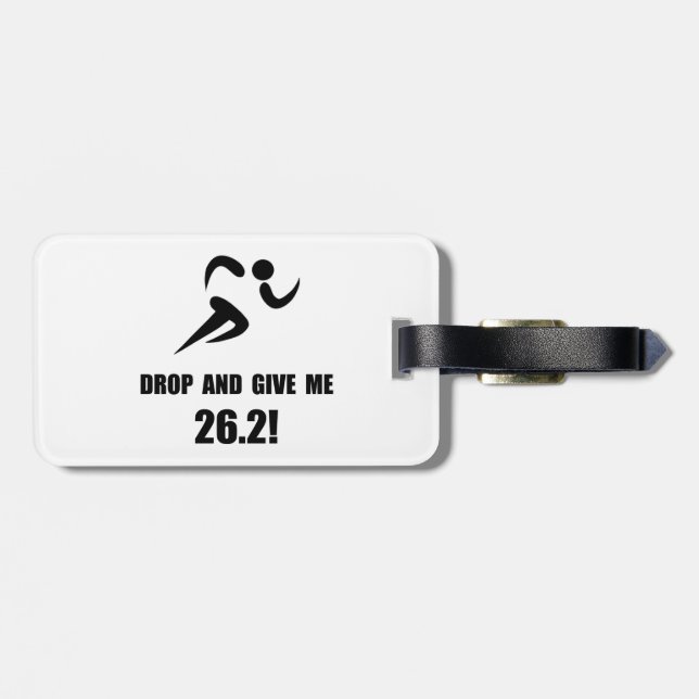 Tropfen geben Marathon Gepäckanhänger (Rückseite horizontal)