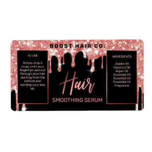 Tropfen Glitzer Rose Gold Schwarze Haare Serumschi