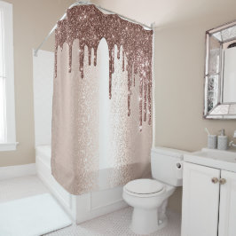 Tropfen Glitzer Spark Rote Rose Girly Brown Duschvorhang