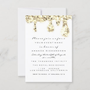 Tropfen Gold Glitzer Bridal Sweet 16. Einladung