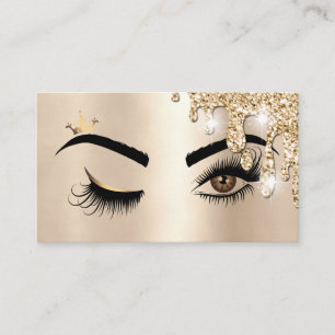 Tropfen Gold Makeup Wink Augen Beauty Salon Lash Visitenkarte