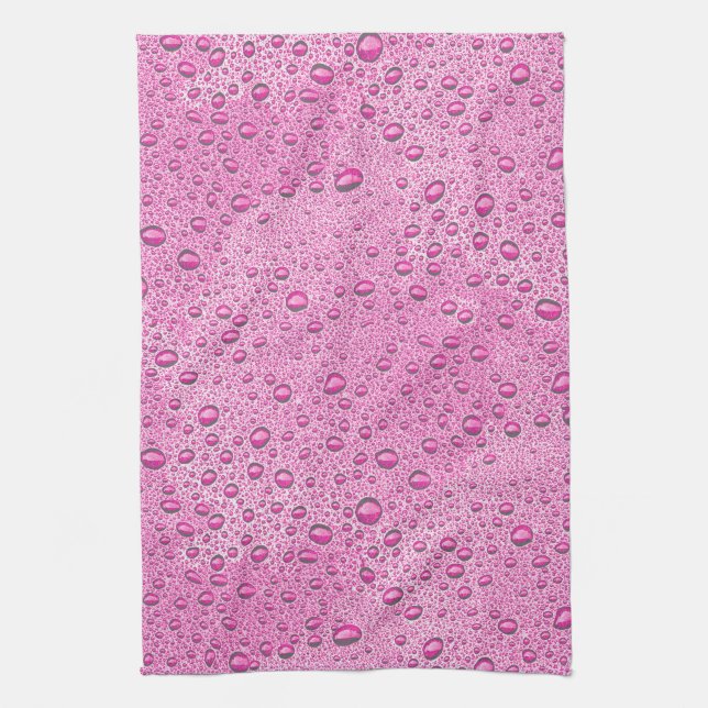 Tropfen heißrosa Wasser Geschirrtuch (Vertikal)