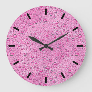 Tropfen heißrosa Wasser Große Wanduhr