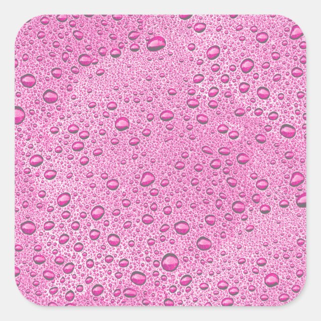 Tropfen heißrosa Wasser Quadratischer Aufkleber (Vorderseite)