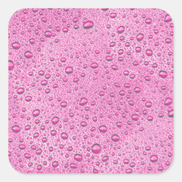 Tropfen heißrosa Wasser Quadratischer Aufkleber