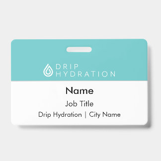 Tropfen Hydration-ID-Abzeichen Ausweis