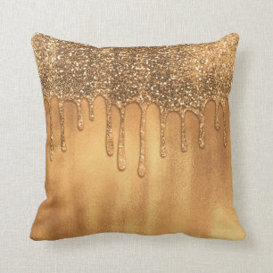 Tropfen in Gold Honey Glitzer Hübsche Tropfen Kissen
