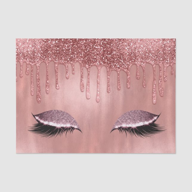 Tropfen in Rose Gold Glitzer Pink Tropfen Lashes Seidenpapier (Vorderseite)