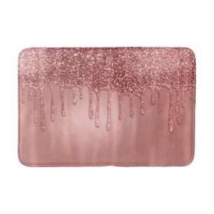 Tropfen in Roségold Glitter Hübsche rosa Tropfen Badematte