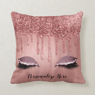 Tropfen in Roségold Glitter Rosa Tropfen Wimpern Kissen
