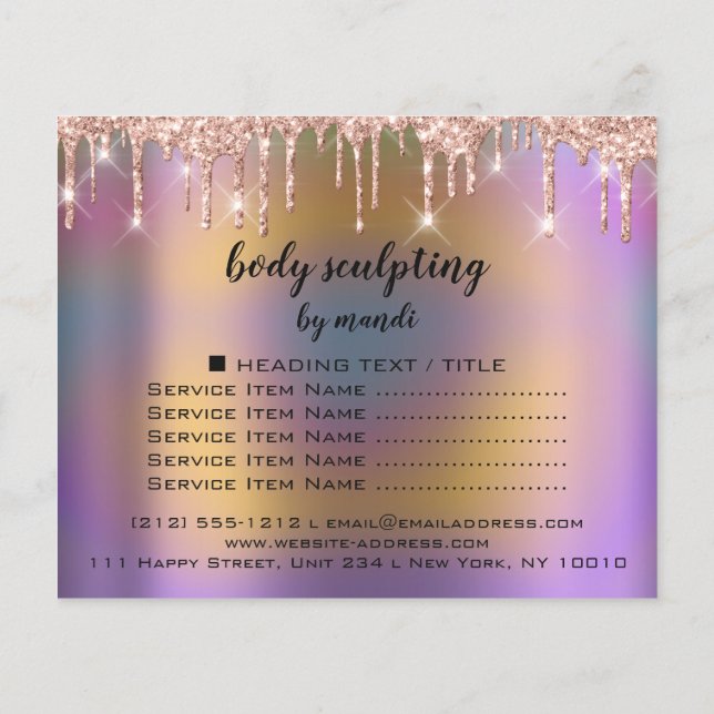 Tropfen Körpermodellierung Rose Wellness Flyer (Hinten)