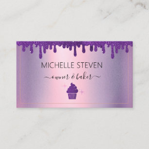 Tropfen Lila Bäckerei Business Card Visitenkarte