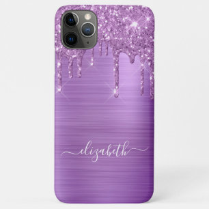 Tropfen lila Glitzer Personalisiert Case-Mate iPhone Hülle