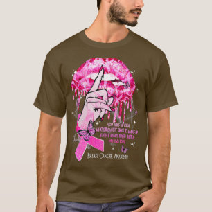 Tropfen Lippen rosa Ribbon Brustkrebs Bewusstsein T-Shirt