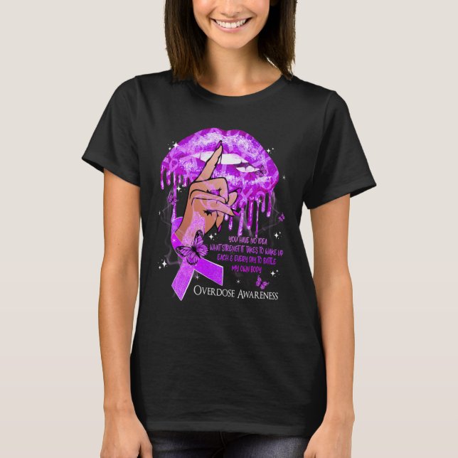 Tropfen Lippen Schmetterlinge Frauen Überdosierung T-Shirt (Vorderseite)