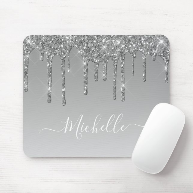 Tropfen-Mauspad für silberne Glitzer Mousepad (Mit Mouse)
