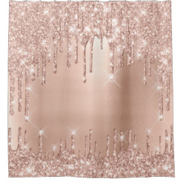 Tropfen mit funkelnd Glitzer Rosa Rose Gold Blush  Duschvorhang