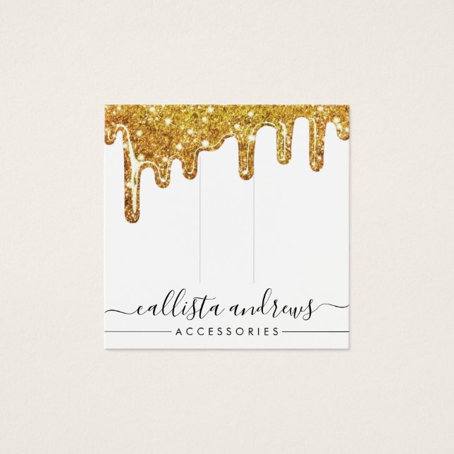 Tropfen mit weißem Gold-Chunker-Glitzer-Clip-Displ (Vorderseite)