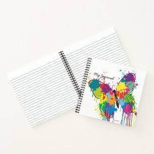 Tropfen-Paint Abstrakt Butterfly Spiral Notebook Notizbuch