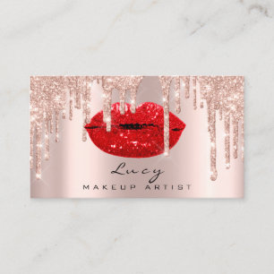 Tropfen Red Lips Glitzer Tropfen Makeup Terminkarte