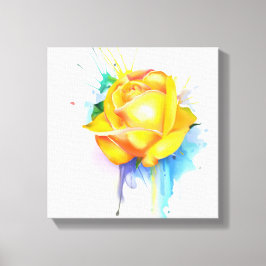Tropfen-Rose für Aquarellfarben Leinwanddruck