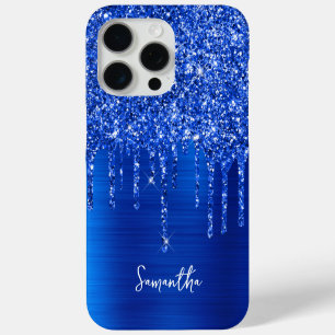 Tropfen Royal Blue Glitzer Glam Name Case-Mate iPhone Hülle