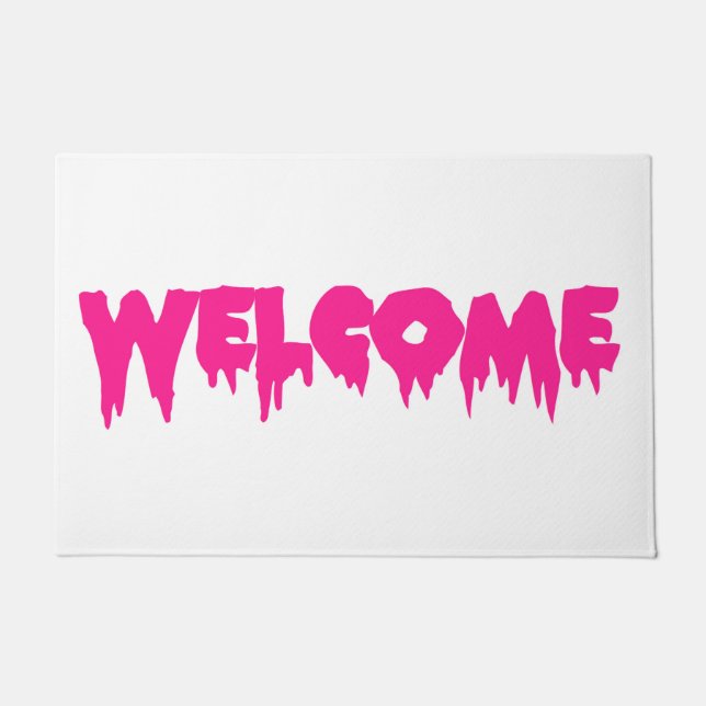 Tropfen-Schriftart WILLKOMMEN Fußmatten-heißes Fußmatte (Vorderseite)