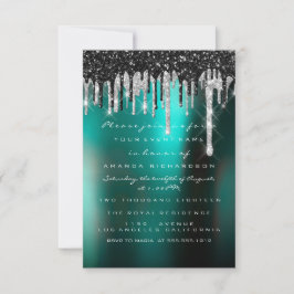 Tropfen Silver Black Gray Bridal Woodland Hochzeit Einladung