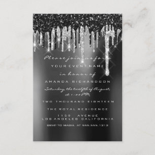Tropfen Silver Black Sepia Bridal Woodland Hochzei Einladung
