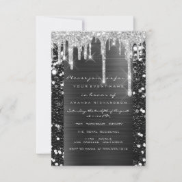 Tropfen Silver Gray Black Brautparty Sweet 16. Einladung