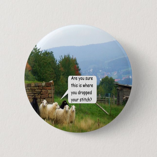 Tropfen-Stich-Schaf-Knopf Button (Vorderseite)